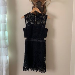 Black midi lace cutout dress - BRAND NEW